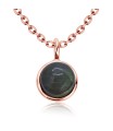 Grey Quartz Natural Round Stone Silver Necklace SPE-5139